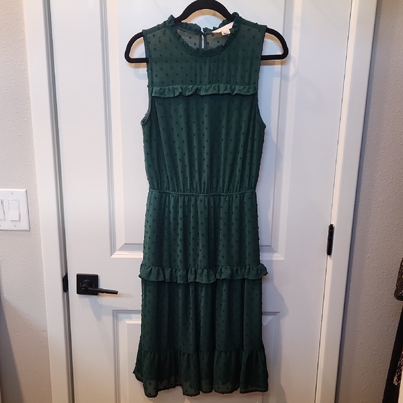 Monteau Dresses & Skirts - Womens Monteau Green Smocked Smocked Waist Midi Sundress Size Large